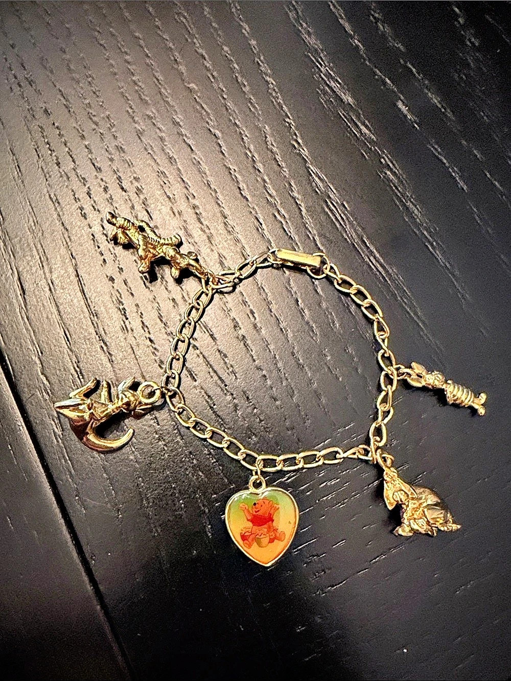Disney Gold-Tone Winnie the Pooh Charm Bracelet